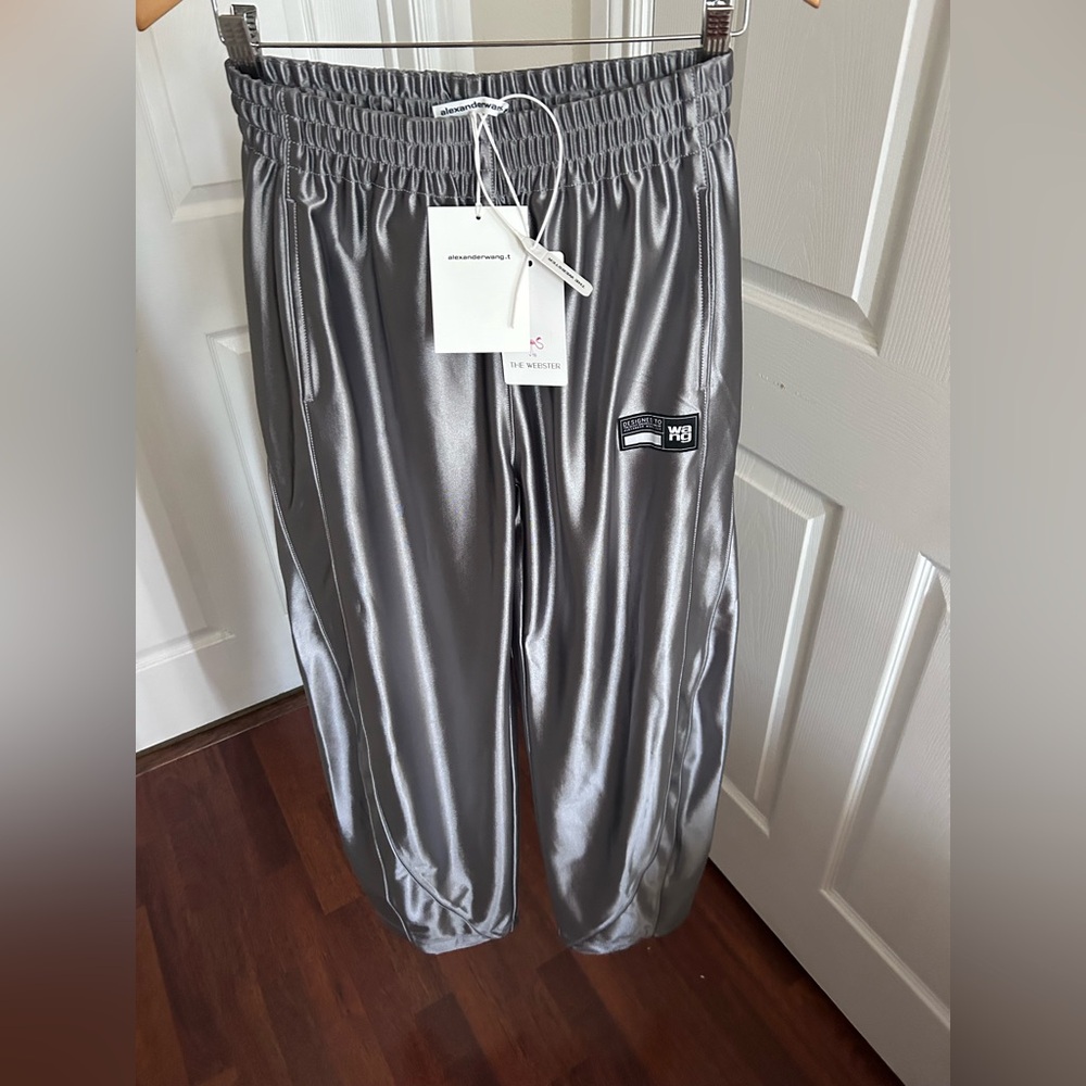 NWT Alexander Wang Satin Jersey Track Pants With Piping XS - Picture 16 of 17